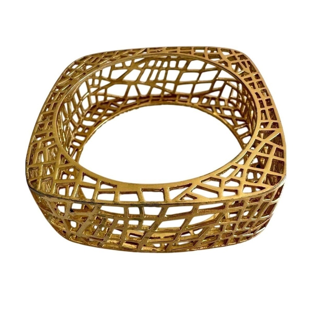 Gold Bangle Bracelet Openwork